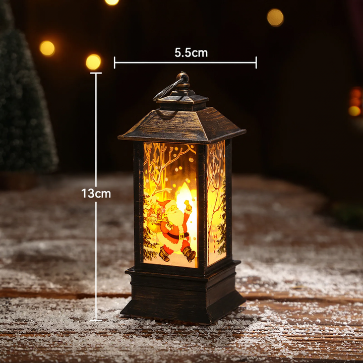 Decorative Christmas oil lamp in retro style