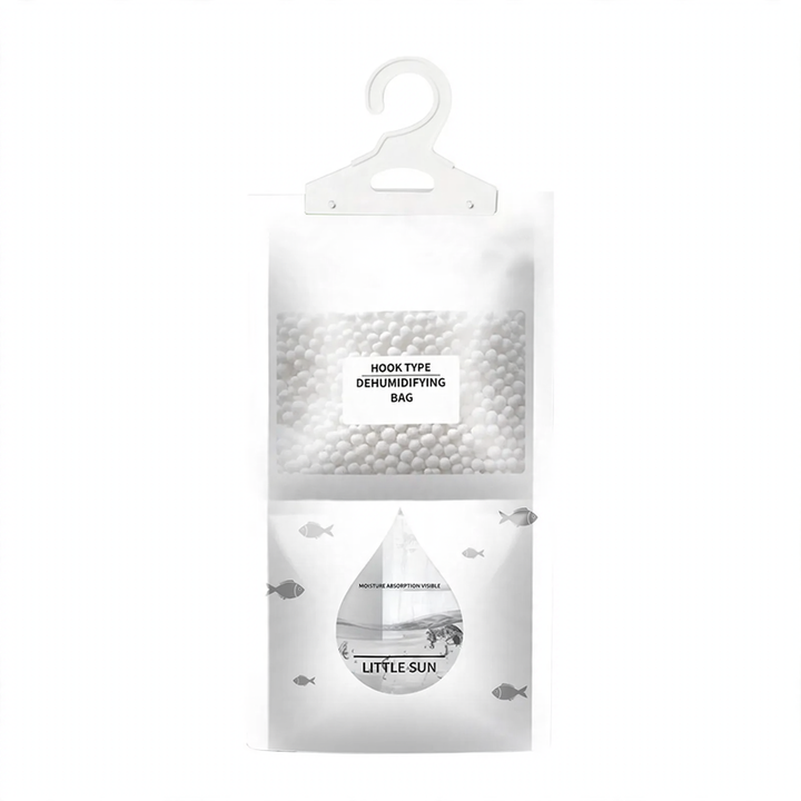 Hanging dehumidifier bag for wardrobes