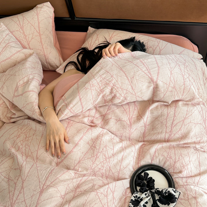 High-quality cotton bedding set, brushed, for all seasons