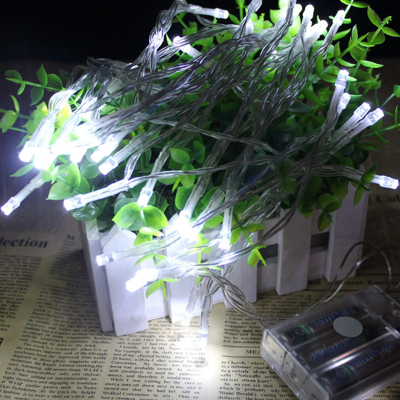 LED string lights with battery operation, various lengths