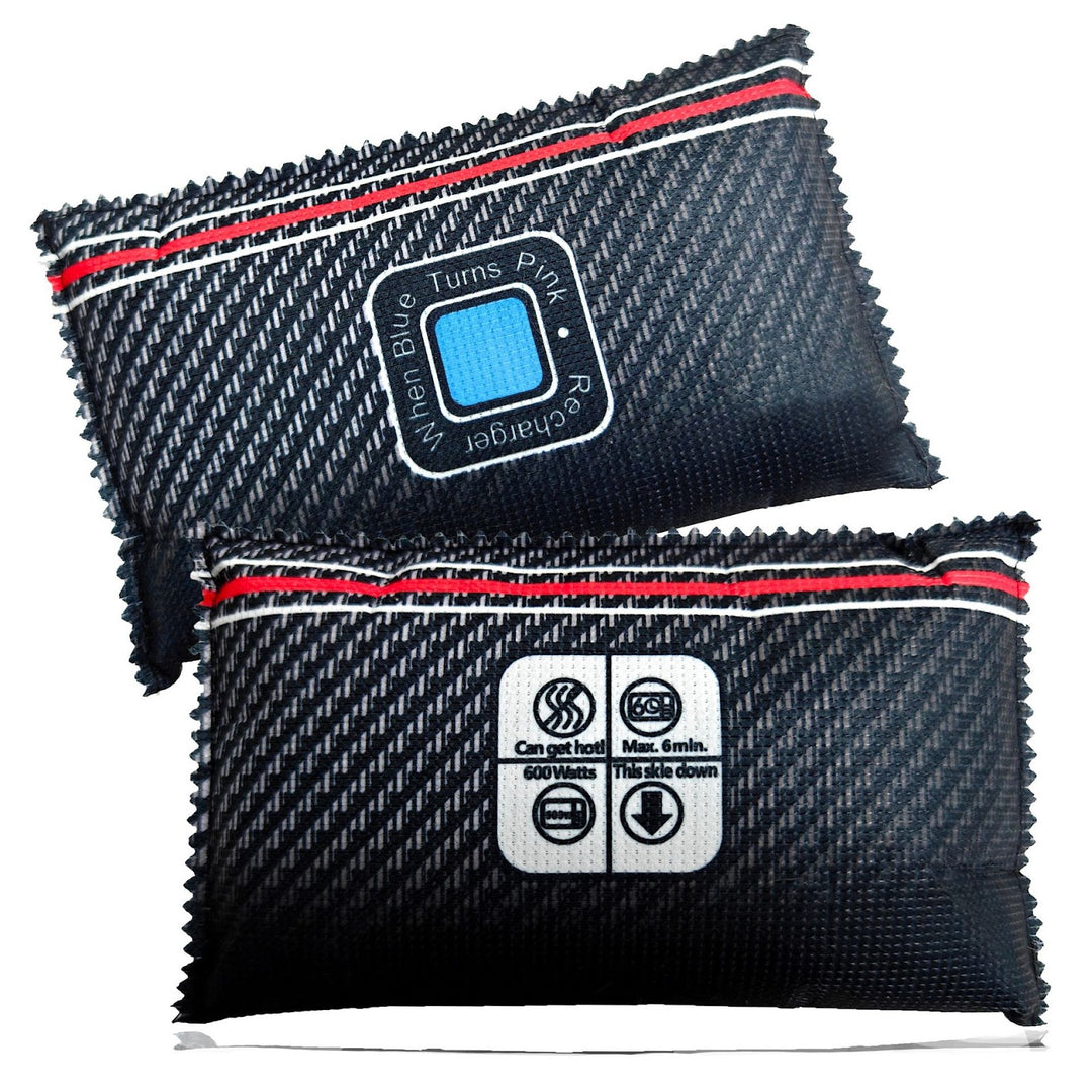 Reusable dehumidifying bag with color-changing silica gel
