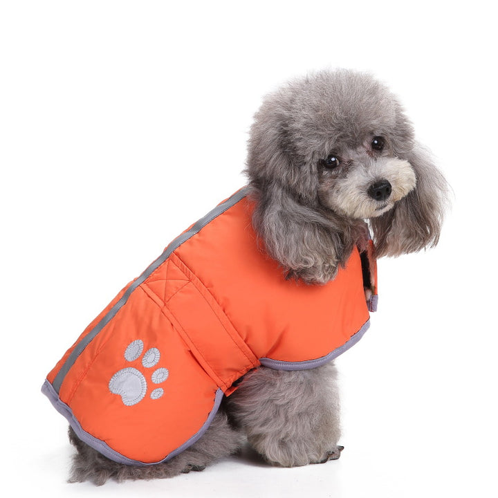 Padded dog coat with reversible option