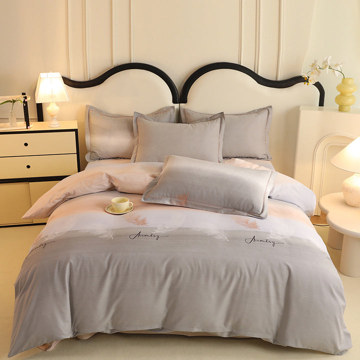 Duvet cover set made of brushed cotton, printed