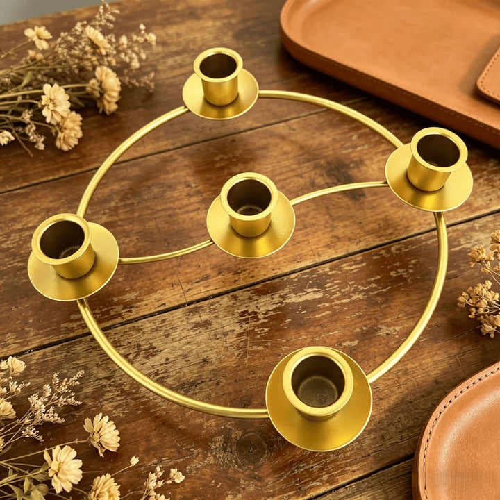 Decorative metal candle holder in European style