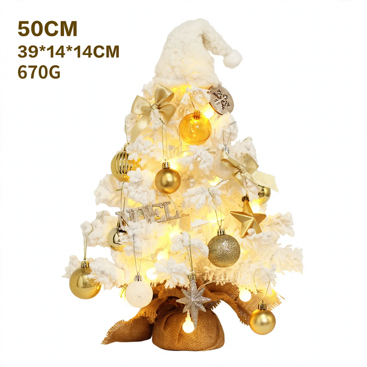 Flocked Mini LED Christmas Tree, 50 cm