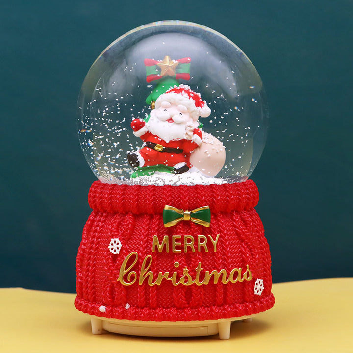 Christmas snow globe with music and light