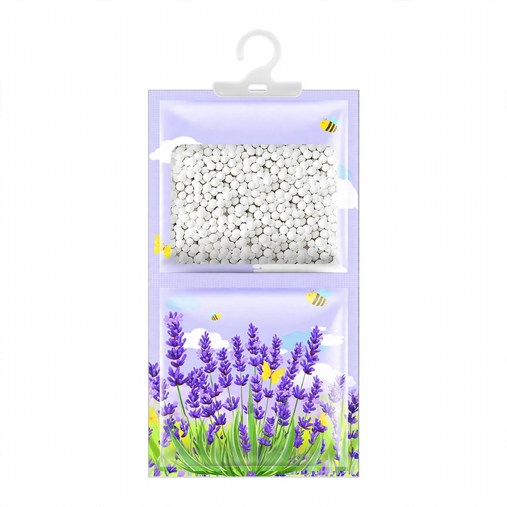 Hanging fragrance dehumidifier for wardrobes