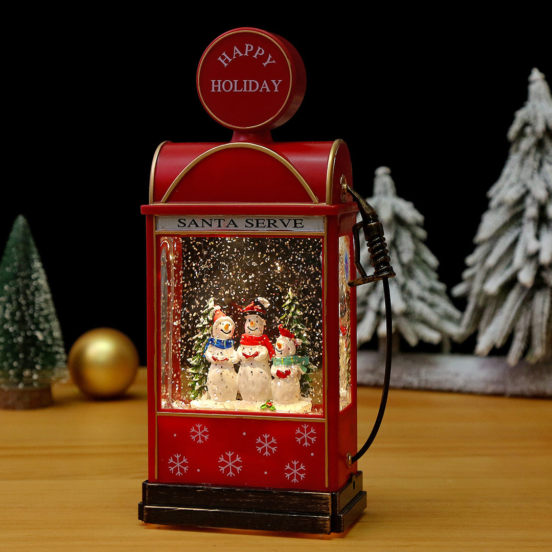 Decorative Christmas Lantern with Snow Effect and Light