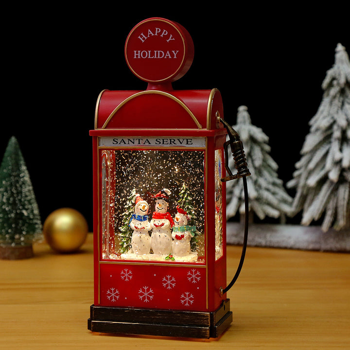 Decorative Christmas Lantern with Snow Effect and Light