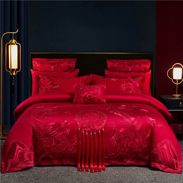 Wedding bed linen set, long-staple cotton