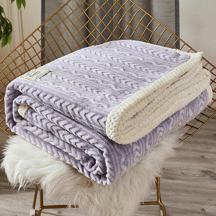 Fluffy flannel throw blanket, solid color, for all seasons