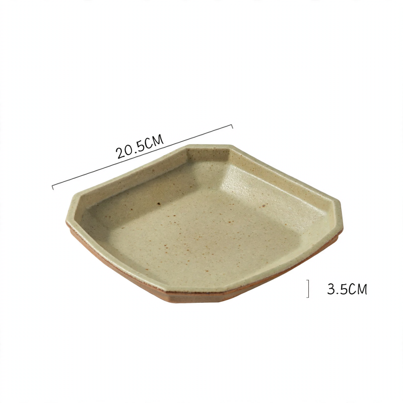 Ceramic plate, rectangular, Japanese style