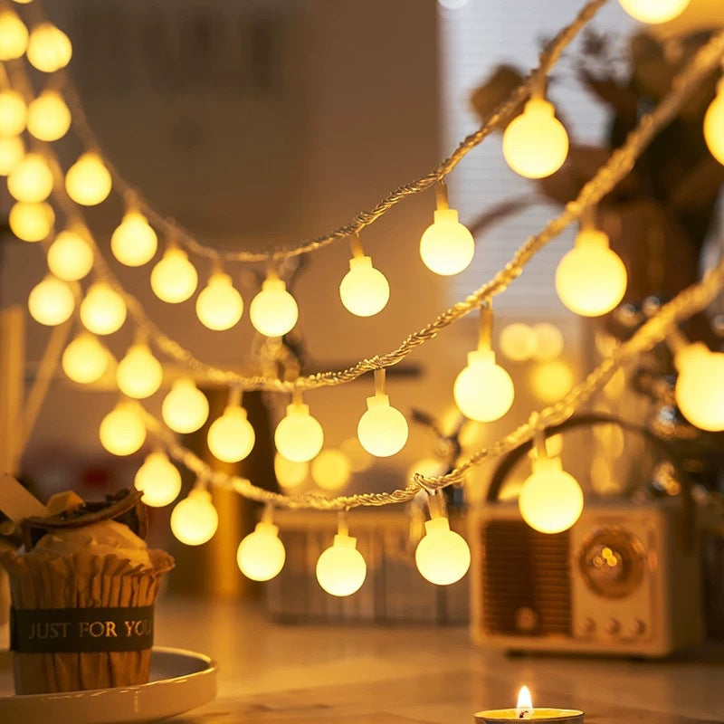 LED string lights with stars for indoor and outdoor use
