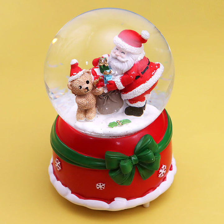 Christmas music box with light and snow globe