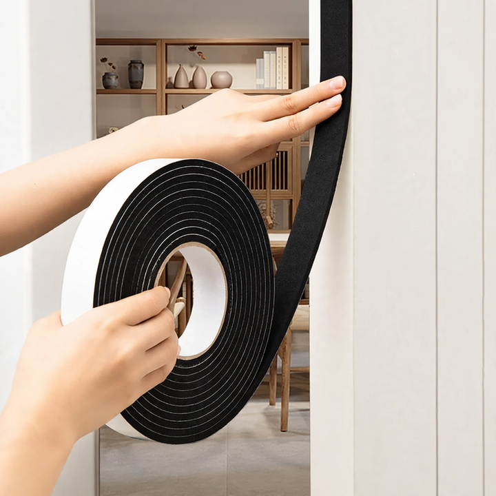 Self-adhesive sealing tape for door gaps