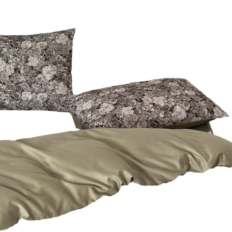 Duvet cover set made of brushed cotton, printed, luxury style