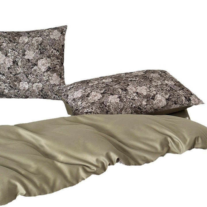 Duvet cover set made of brushed cotton, printed, luxury style