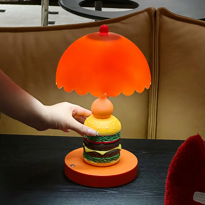 Hamburger table lamp with decorative function