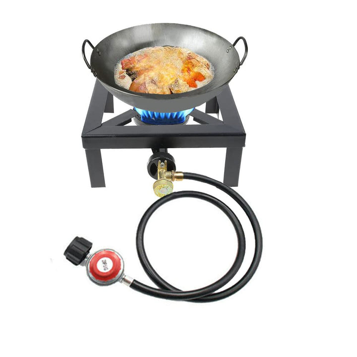 Gas stove with frame, propane burner