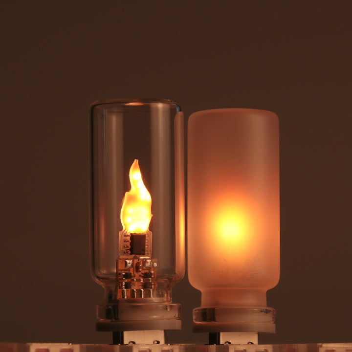 LED flame light with remote control and timer