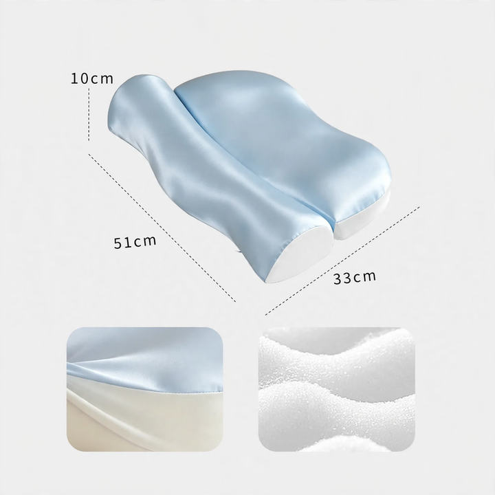 Neck support pillow made of memory foam, B-shape