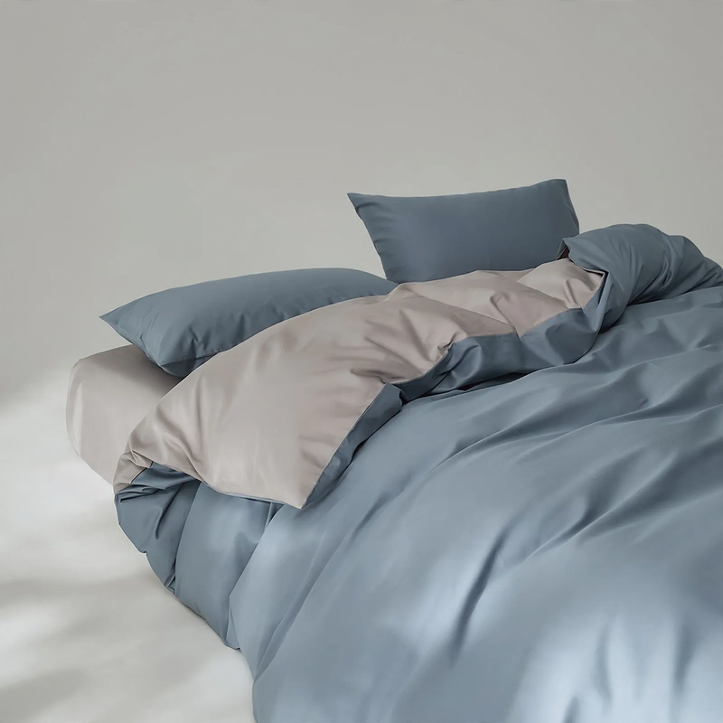 Cotton bedding set, 4-piece, long-staple combed