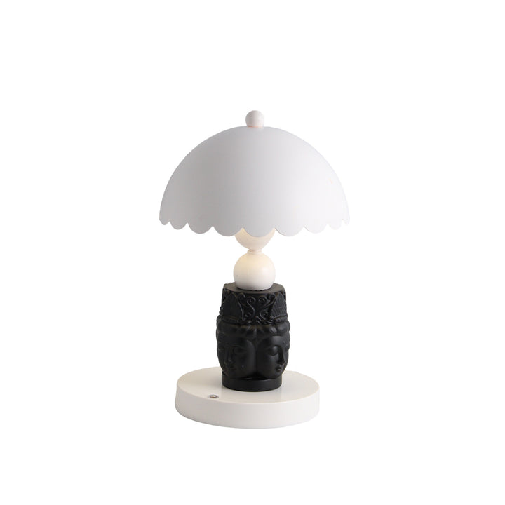 Faceted Buddha Table Lamp, Black-White