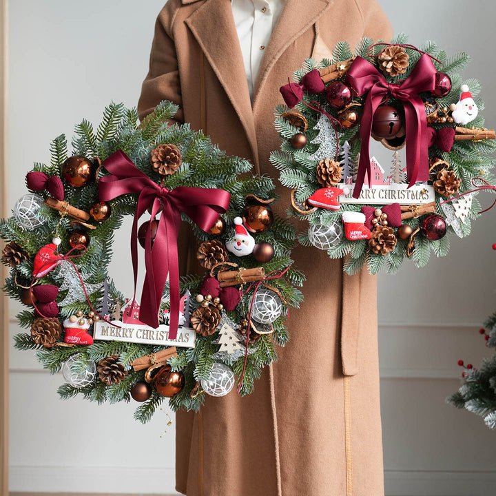 Decorative Christmas wreath with bells