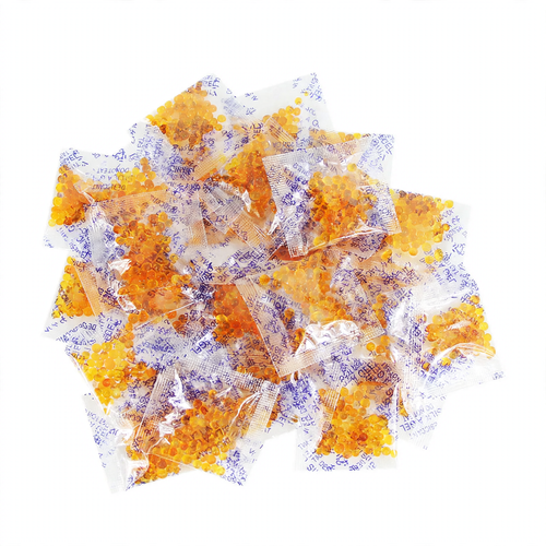 Reusable silica gel desiccant with color indicator