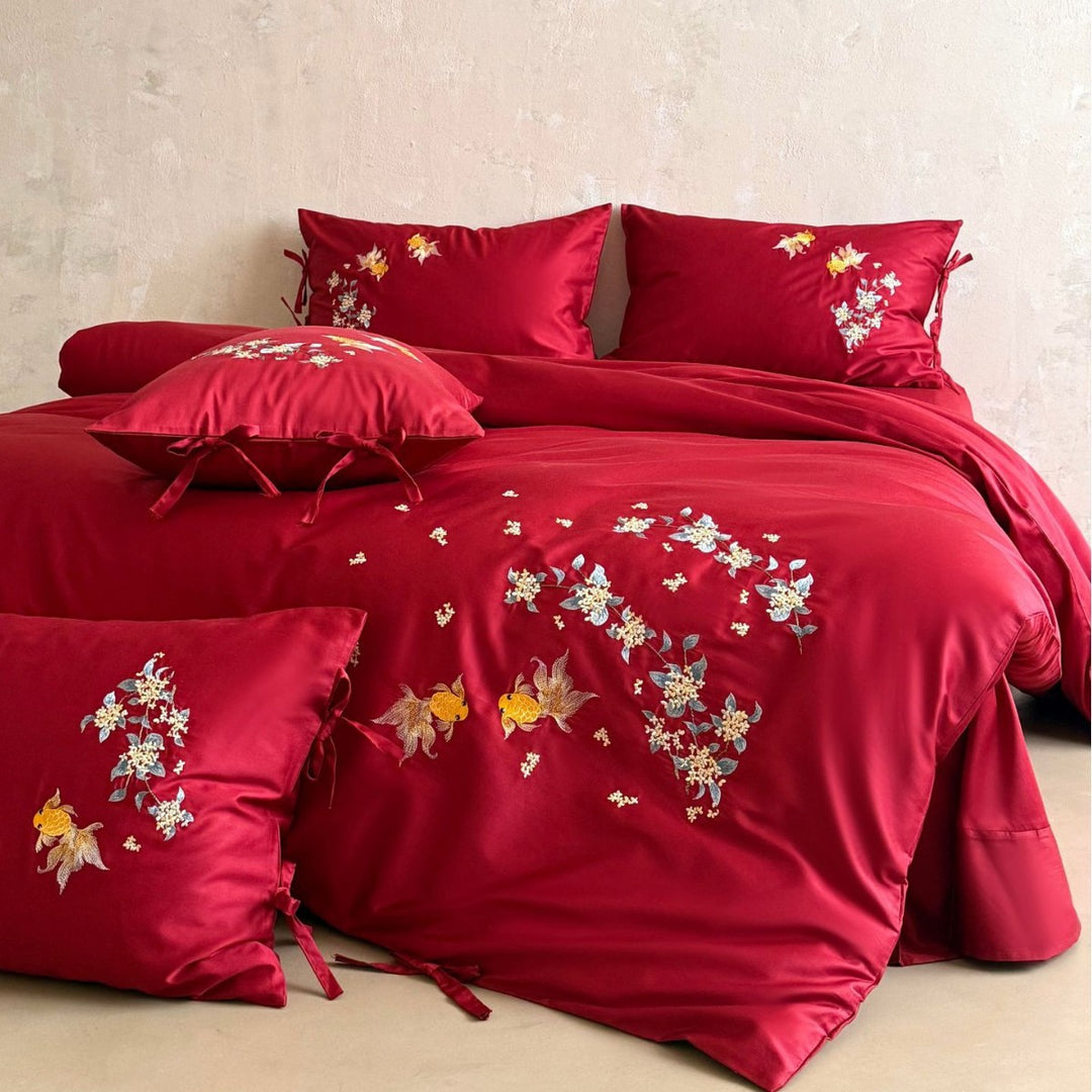4-piece bedding set, 100s long-staple cotton, floral pattern
