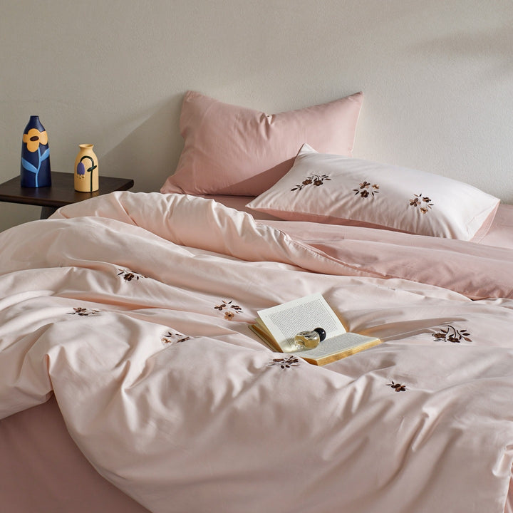 Duvet cover set made of brushed cotton, 4 pieces