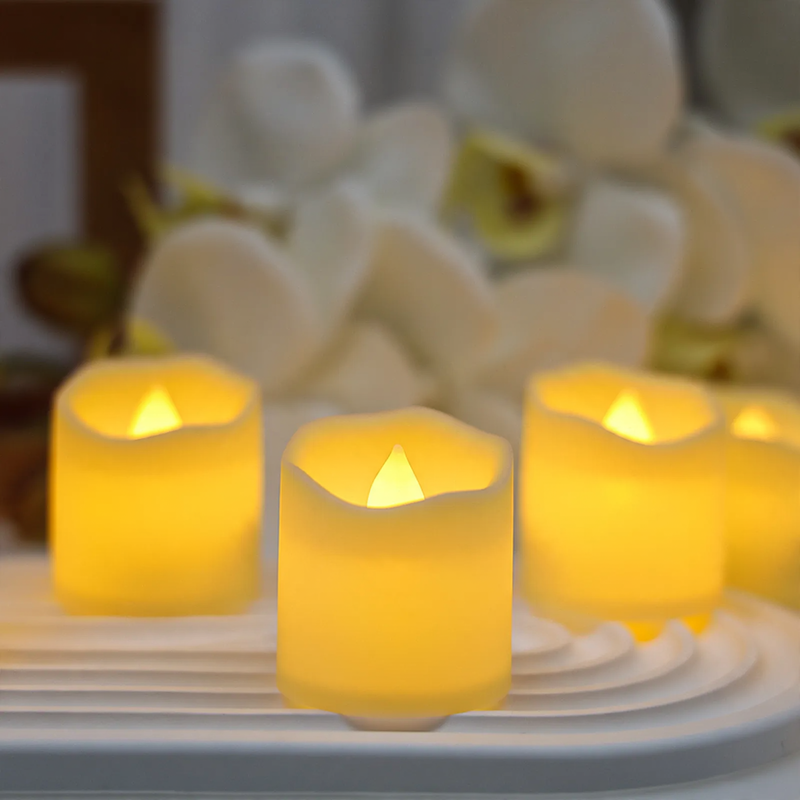 LED electronic candle with wave edge, various designs