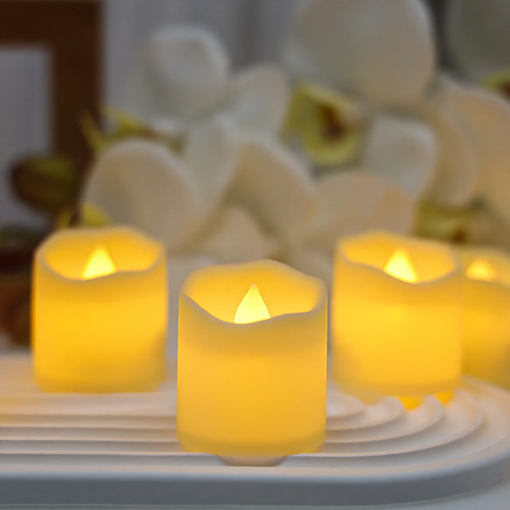 LED electronic candle with wave edge, various designs