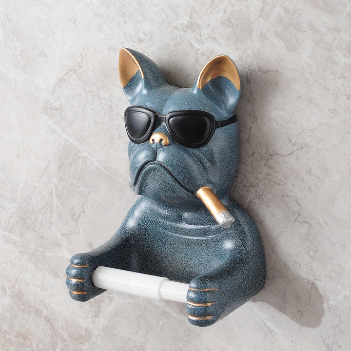 Wall-mounted toilet paper holder, dog design