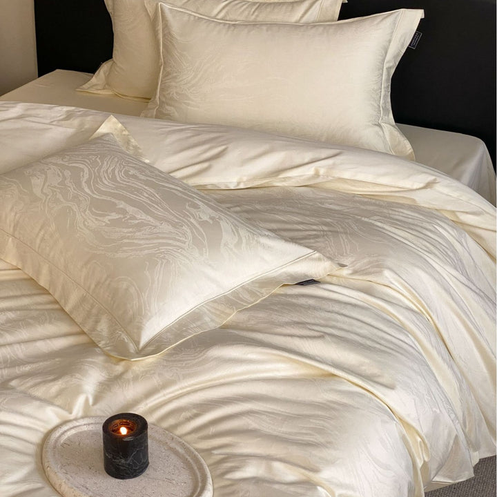Cotton bedding set, 4-piece, Jacquard