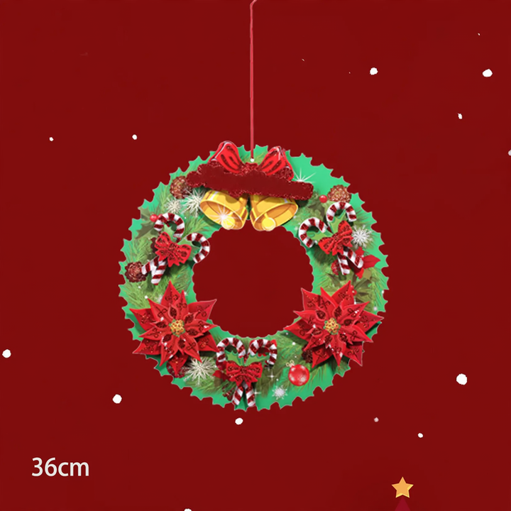 Decorative Christmas wreath made of paper, 36 cm