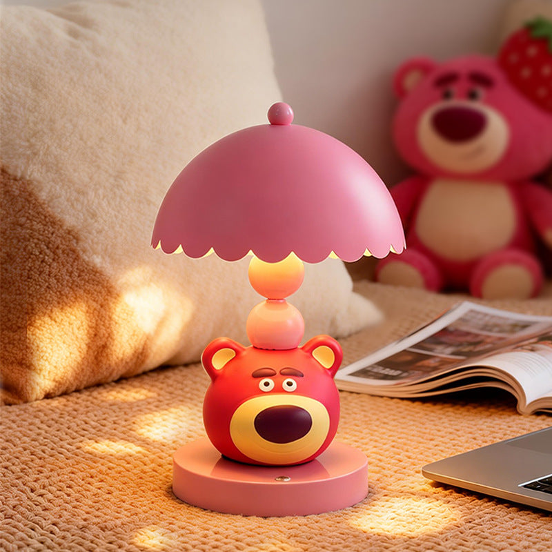 Cute strawberry bear table lamp for children
