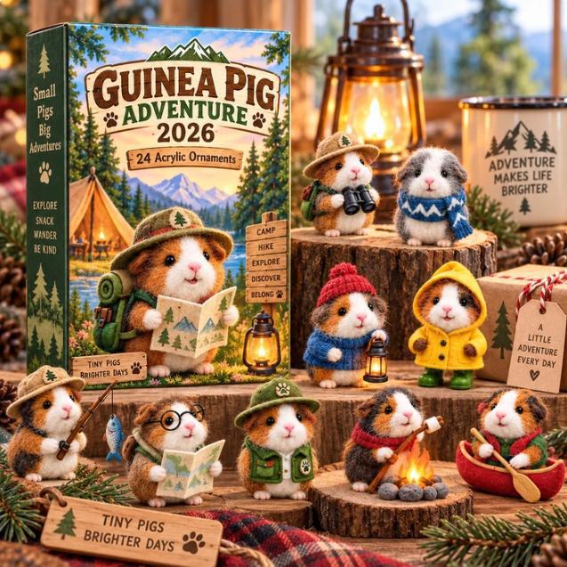 Guinea Pig Advent Calendar with Acrylic Ornaments