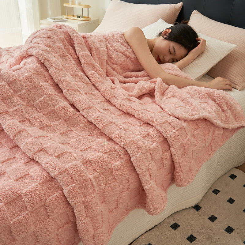 Versatile waffle throw blanket, modern and simple