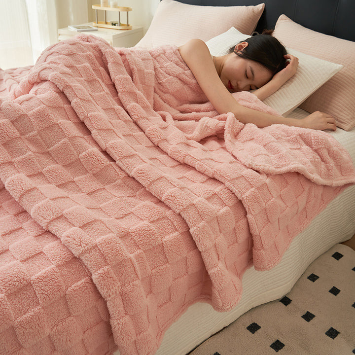 Versatile waffle throw blanket, modern and simple