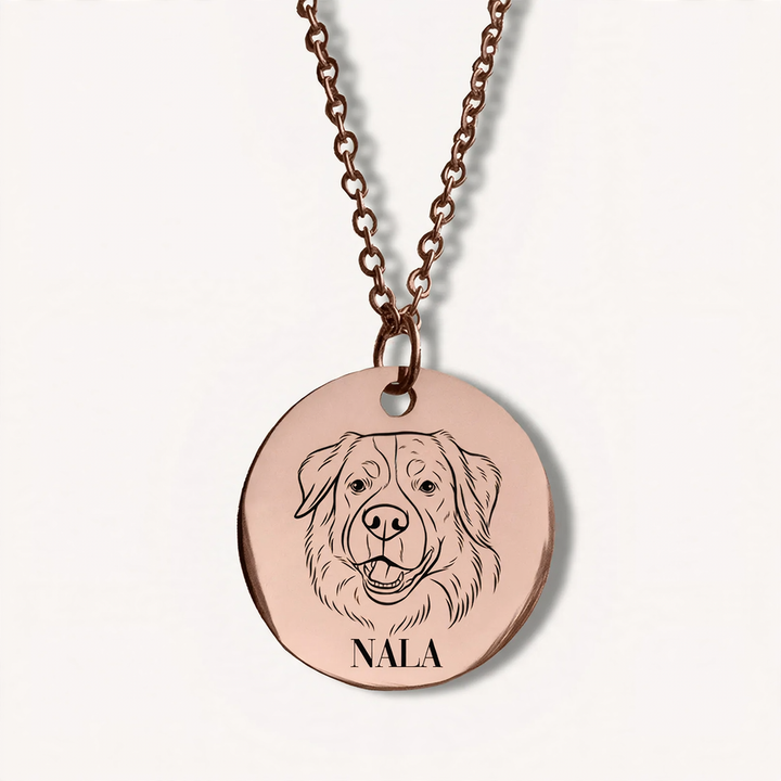 Stainless steel pendant necklace with laser engraving