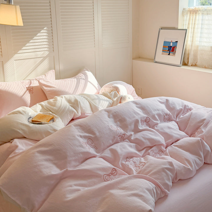 Cotton bedding set, 4-piece, cartoon pattern