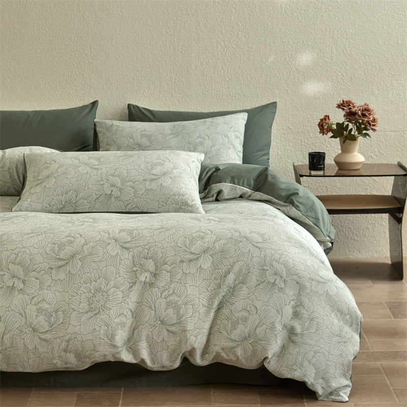 Cotton bedding set, 4-piece, double layer gauze
