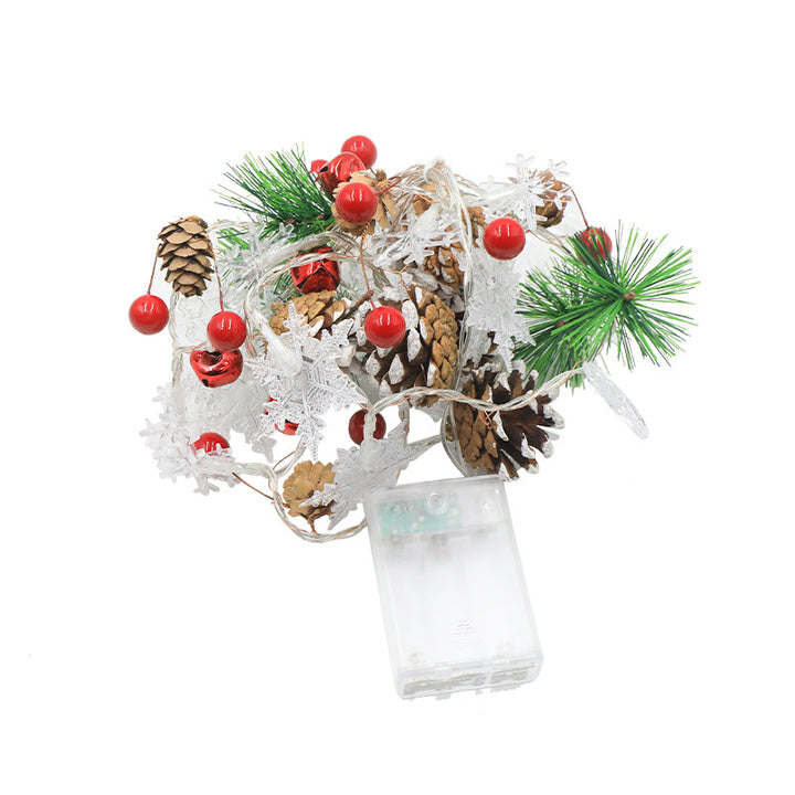 LED Christmas string lights with natural motifs