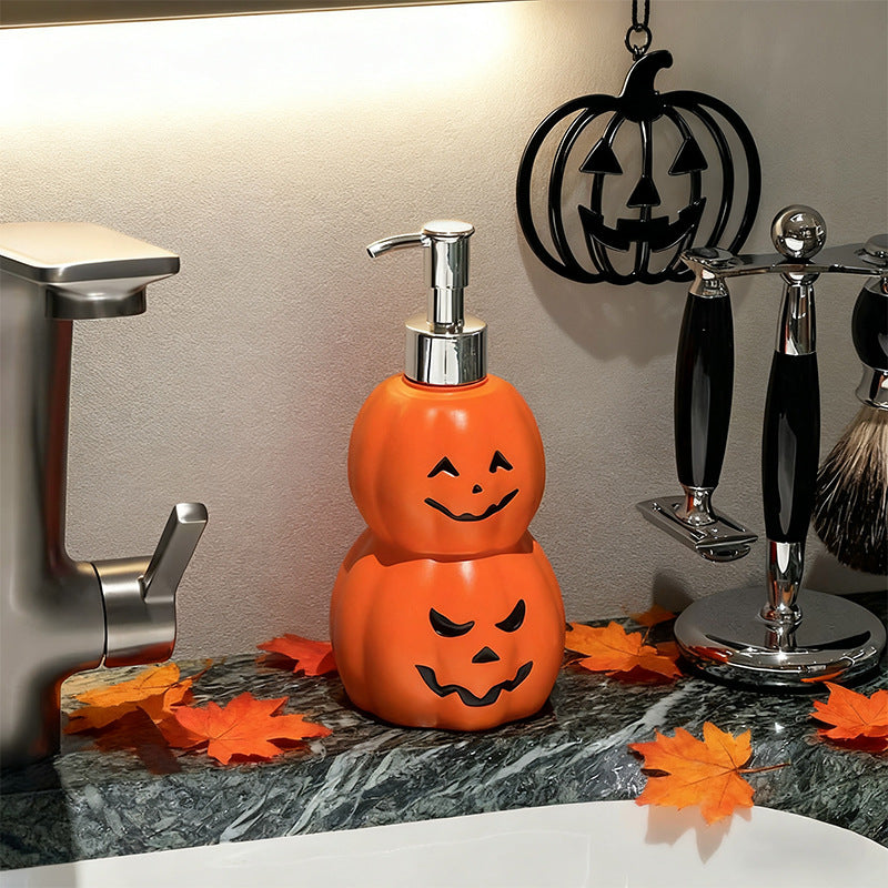 Pumpkin-shaped soap dispenser with pump