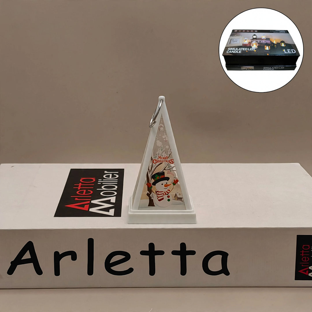 Decorative LED lantern in triangle design for festive occasions