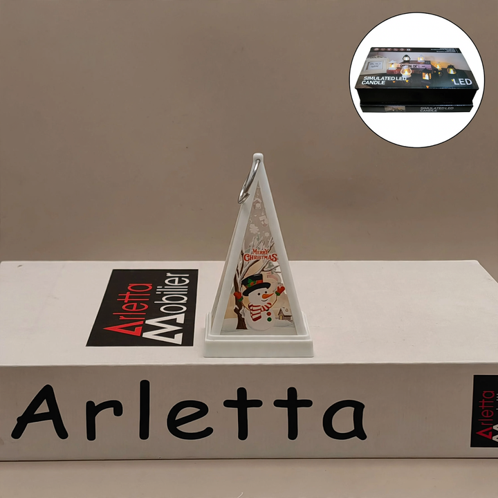 Decorative LED lantern in triangle design for festive occasions