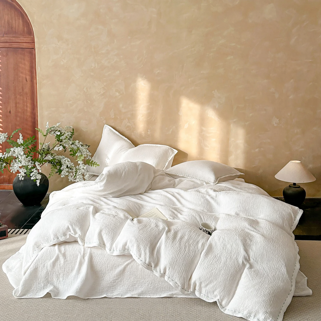 Cotton bedding set, 4-piece, double gauze