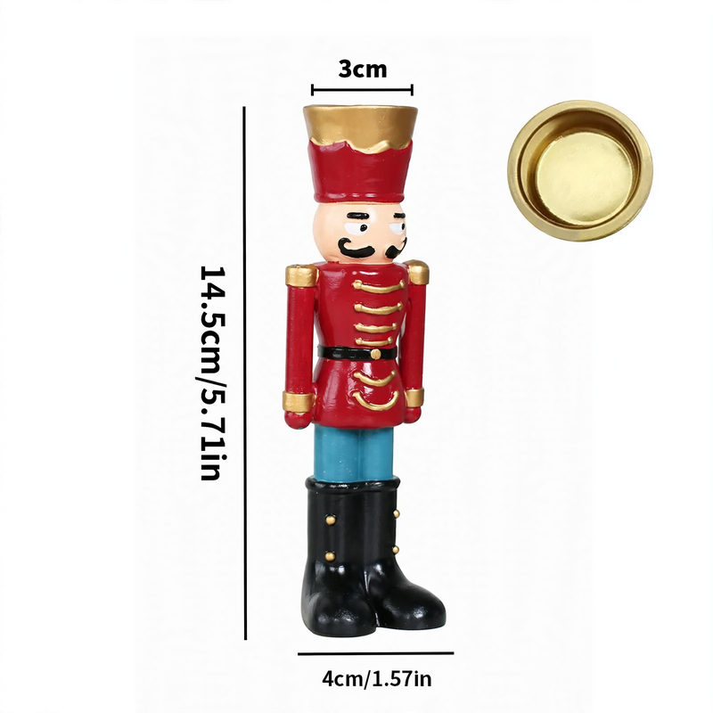 Decorative nutcracker candle holder made of resin