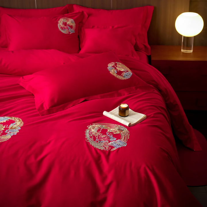 Wedding bedding set, 4-piece, cotton